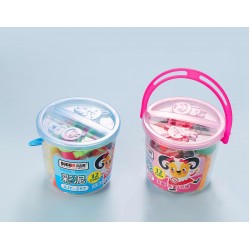 12-color Duckey Play Dough modeling clay + tools: small round bucket with a colored lid